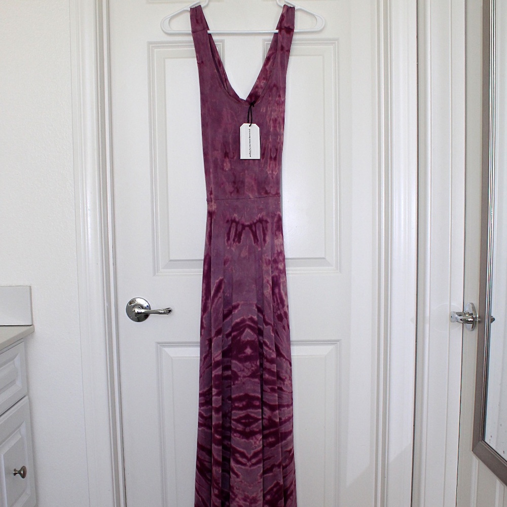 Handmade tie dye Pact fit n flare maxi dress with pockets by Hue Revival